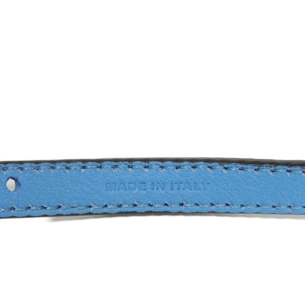FENDI bracelet Calf leather Light blue logo engraving Bracelet Bijou Pearl