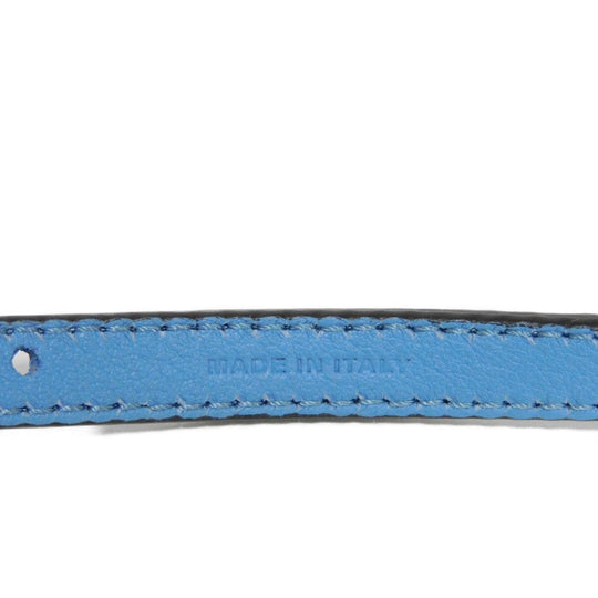 FENDI bracelet Calf leather Light blue logo engraving Bracelet Bijou Pearl