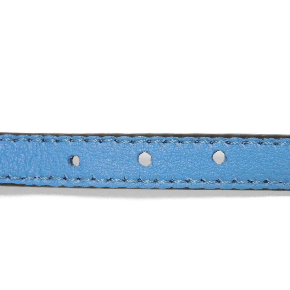 FENDI bracelet Calf leather Light blue logo engraving Bracelet Bijou Pearl