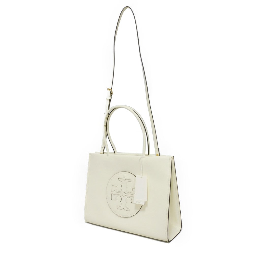 Tory Burch Tote Bag 145612 Bio Leather Warm White Double T logo Ella Bio Small Tote