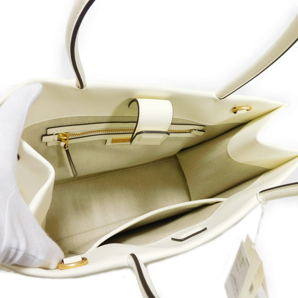 Tory Burch Tote Bag 145612 Bio Leather Warm White Double T logo Ella Bio Small Tote