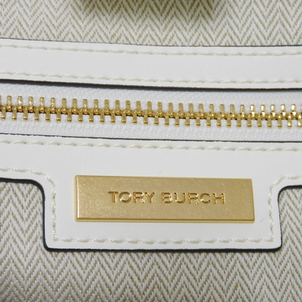 Tory Burch Tote Bag 145612 Bio Leather Warm White Double T logo Ella Bio Small Tote