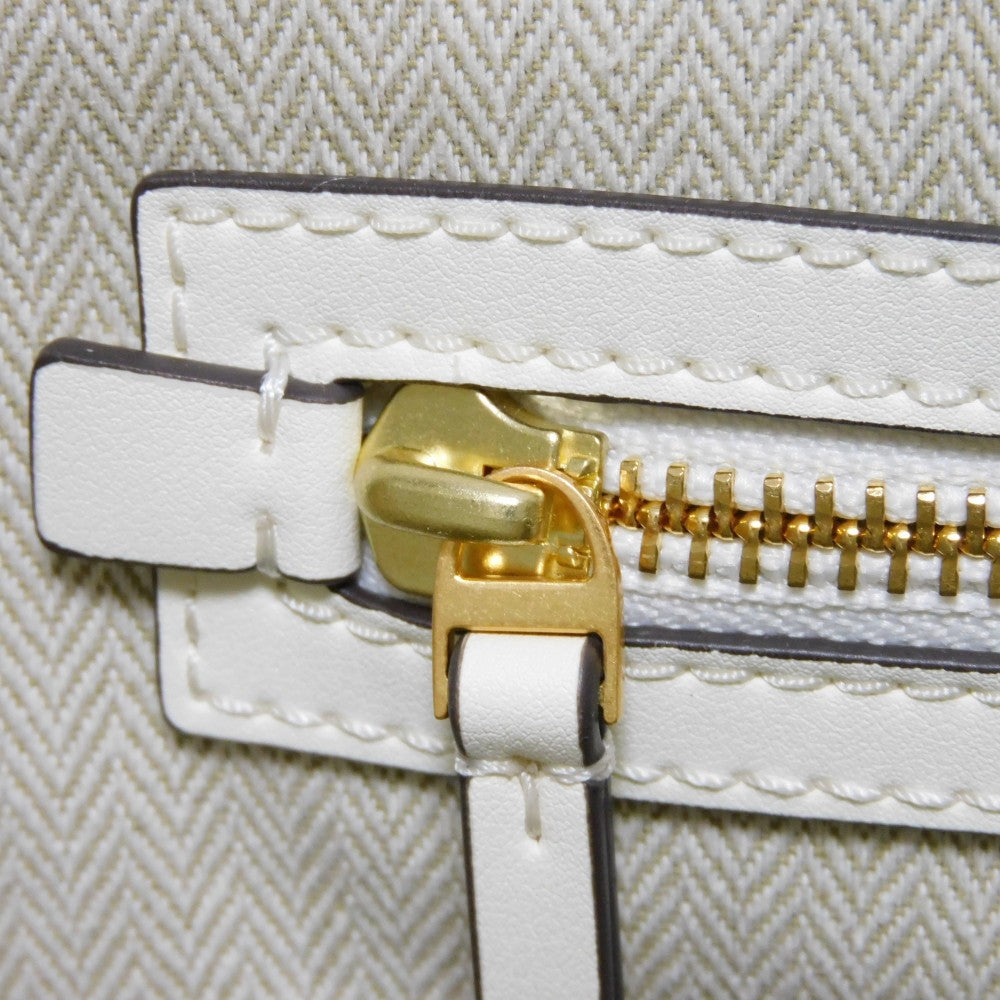 Tory Burch Tote Bag 145612 Bio Leather Warm White Double T logo Ella Bio Small Tote