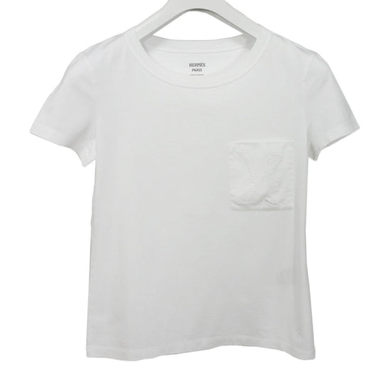HERMES Short sleeve T-shirt cotton white Anchor Chain Pocket Chene Dunkle Crewneck 34