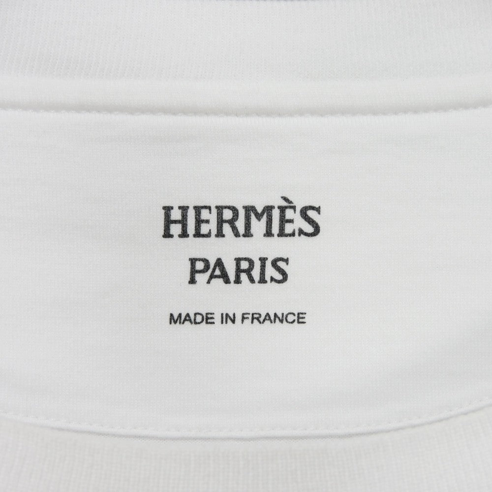 HERMES Short sleeve T-shirt cotton white Anchor Chain Pocket Chene Dunkle Crewneck 34