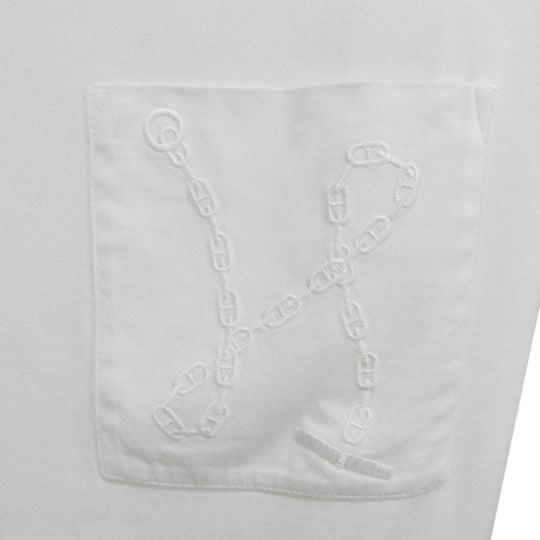 HERMES Short sleeve T-shirt cotton white Anchor Chain Pocket Chene Dunkle Crewneck 34