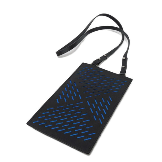 BOTTEGAVENETA Shoulder Bag 578205 VBOY2 1000 Calfskin Nero Perforated Phone Holder