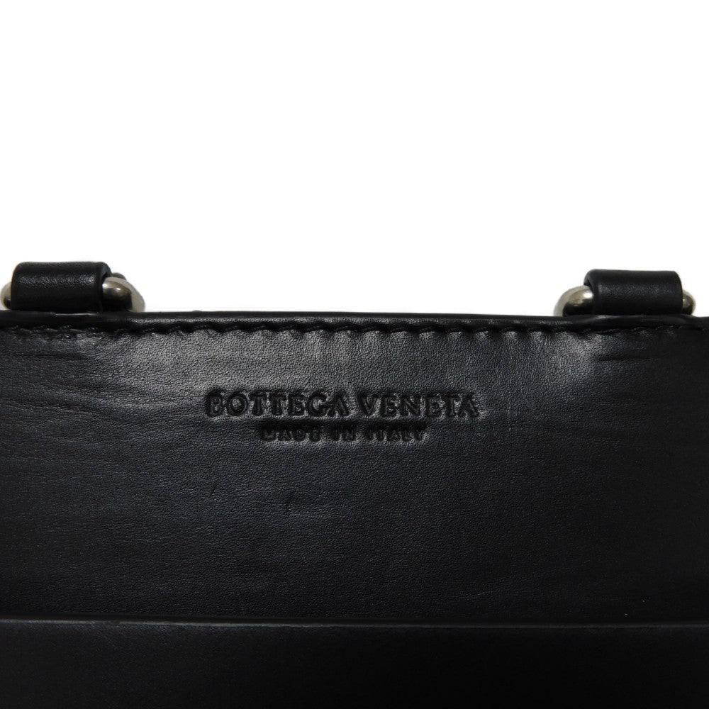 BOTTEGAVENETA Shoulder Bag 578205 VBOY2 1000 Calfskin Nero Perforated Phone Holder
