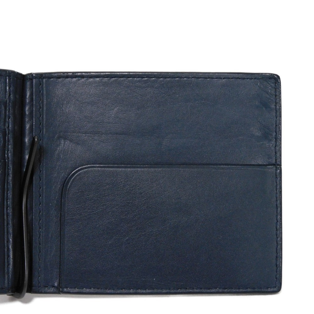 BOTTEGAVENETA Bifold Wallet 390877 V001N 4130 Calfskin Celeste INTRECCIATO Money clip wallet