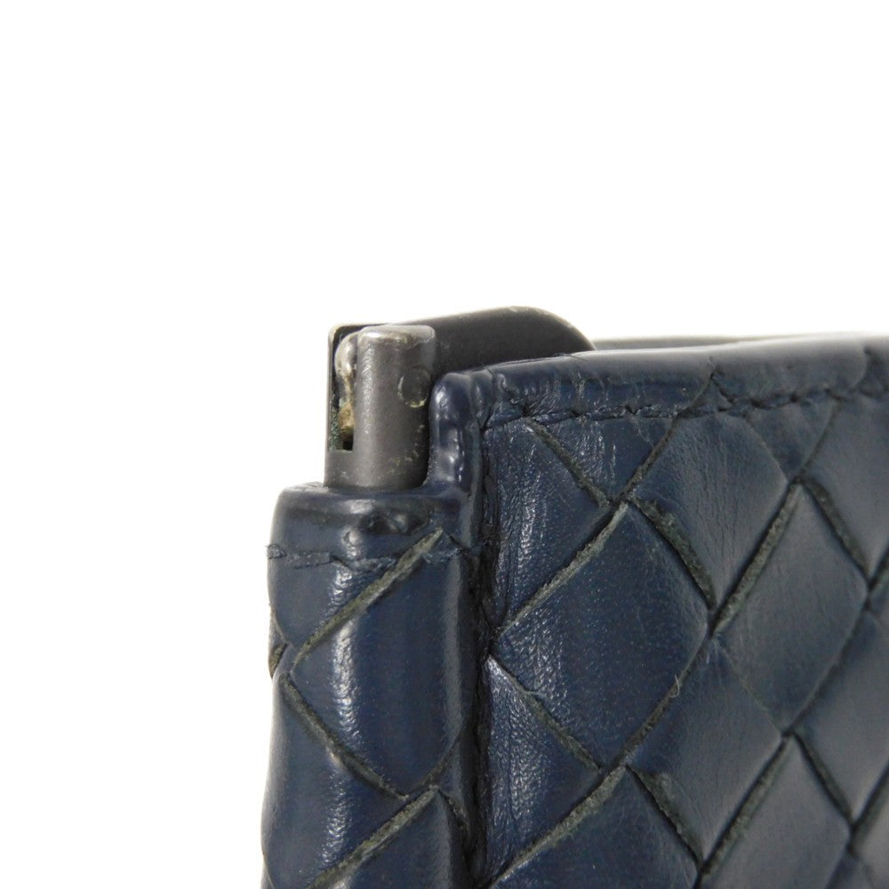 BOTTEGAVENETA Bifold Wallet 390877 V001N 4130 Calfskin Celeste INTRECCIATO Money clip wallet