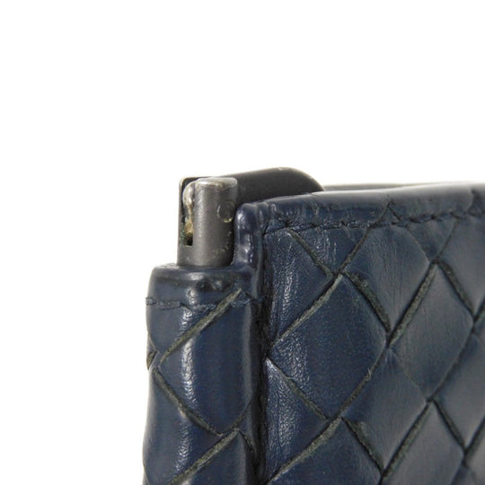 BOTTEGAVENETA Bifold Wallet 390877 V001N 4130 Calfskin Celeste INTRECCIATO Money clip wallet