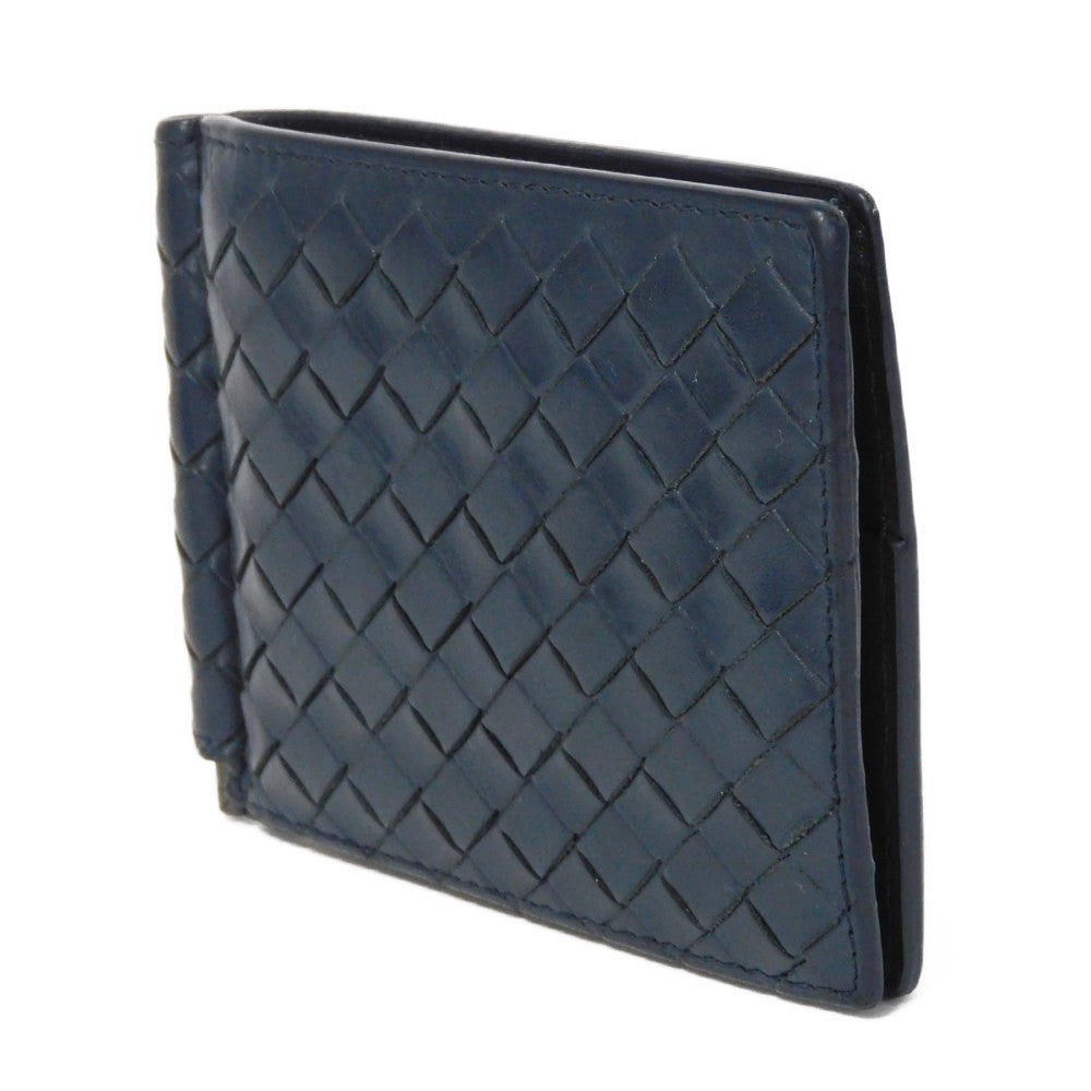 BOTTEGAVENETA Bifold Wallet 390877 V001N 4130 Calfskin Celeste INTRECCIATO Money clip wallet