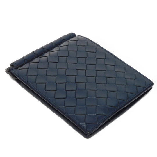 BOTTEGAVENETA Bifold Wallet 390877 V001N 4130 Calfskin Celeste INTRECCIATO Money clip wallet