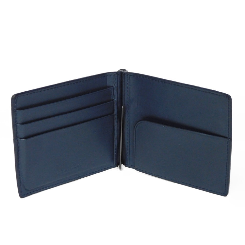 BOTTEGAVENETA Bifold Wallet 390877 V001N 4130 Calfskin Celeste INTRECCIATO Money clip wallet