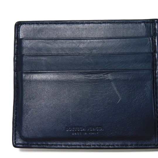 BOTTEGAVENETA Bifold Wallet 390877 V001N 4130 Calfskin Celeste INTRECCIATO Money clip wallet