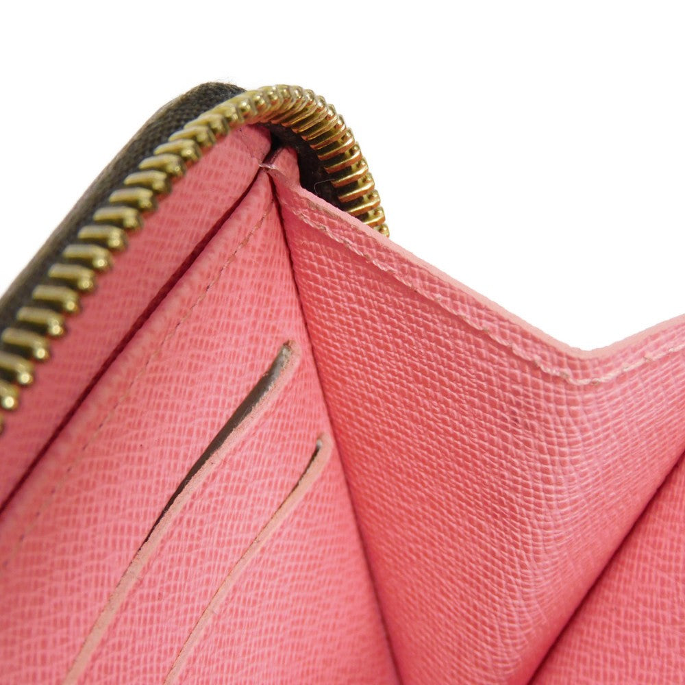 LOUIS VUITTON Long Wallet Purse M60291 Monogram canvas (illustration print) x grain leather (embossed) Rose Monogram Illustre Zippy wallet