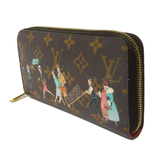 LOUIS VUITTON Long Wallet Purse M60291 Monogram canvas (illustration print) x grain leather (embossed) Rose Monogram Illustre Zippy wallet