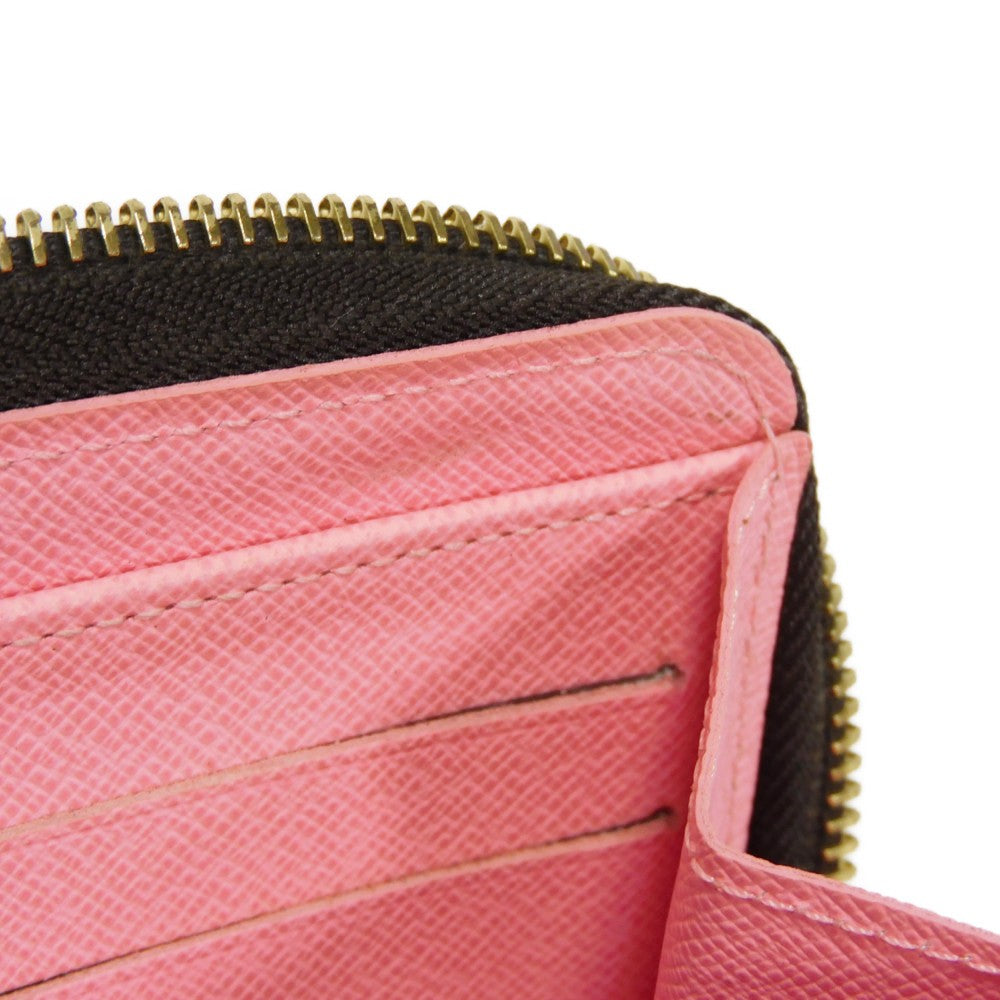LOUIS VUITTON Long Wallet Purse M60291 Monogram canvas (illustration print) x grain leather (embossed) Rose Monogram Illustre Zippy wallet