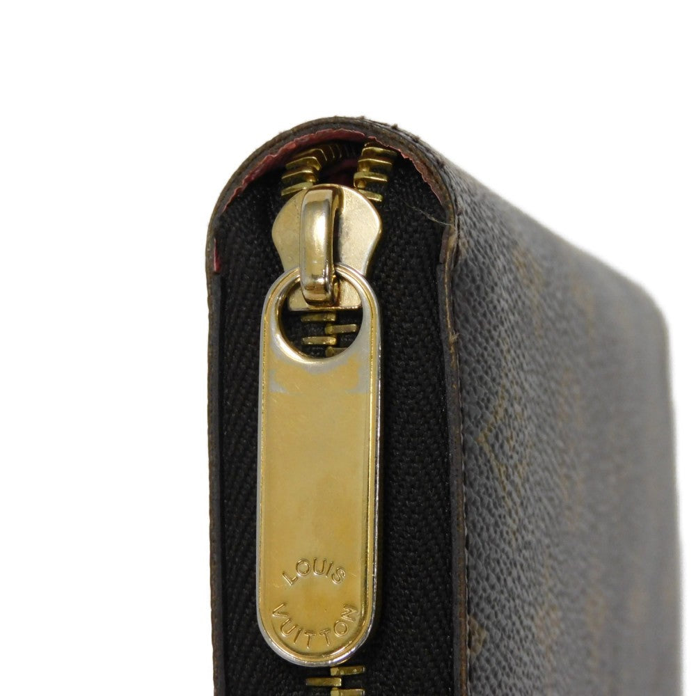 LOUIS VUITTON Long Wallet Purse M60291 Monogram canvas (illustration print) x grain leather (embossed) Rose Monogram Illustre Zippy wallet