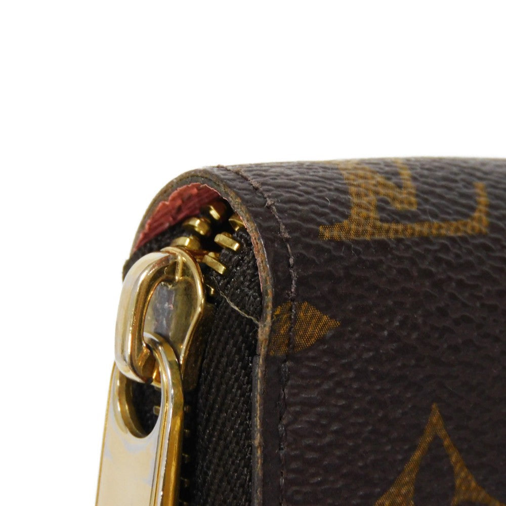 LOUIS VUITTON Long Wallet Purse M60291 Monogram canvas (illustration print) x grain leather (embossed) Rose Monogram Illustre Zippy wallet