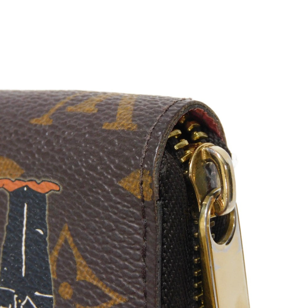 LOUIS VUITTON Long Wallet Purse M60291 Monogram canvas (illustration print) x grain leather (embossed) Rose Monogram Illustre Zippy wallet