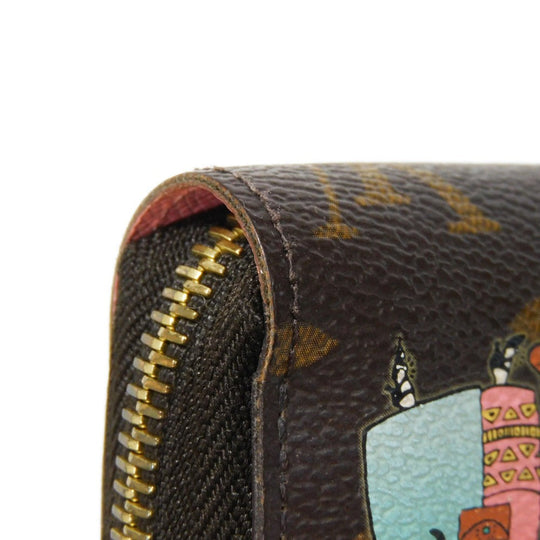 LOUIS VUITTON Long Wallet Purse M60291 Monogram canvas (illustration print) x grain leather (embossed) Rose Monogram Illustre Zippy wallet