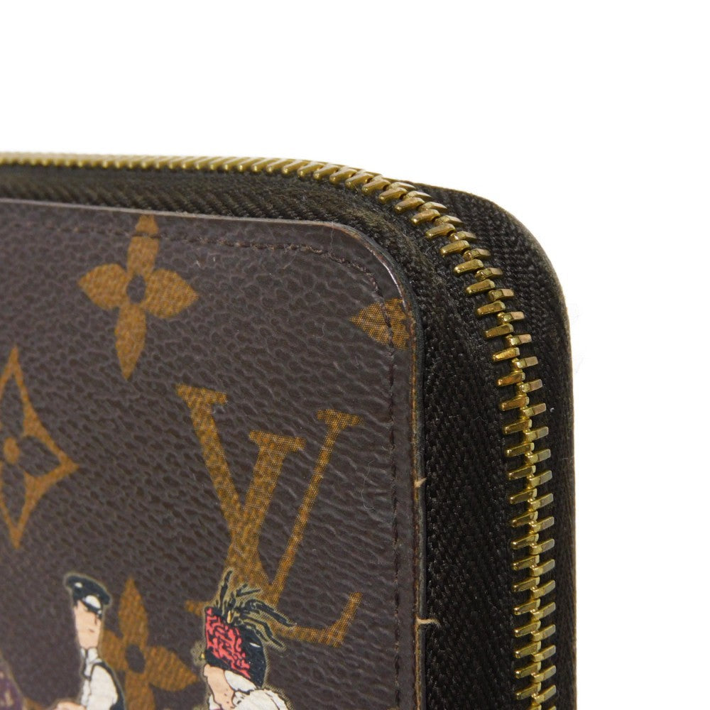 LOUIS VUITTON Long Wallet Purse M60291 Monogram canvas (illustration print) x grain leather (embossed) Rose Monogram Illustre Zippy wallet