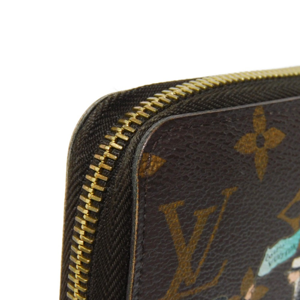 LOUIS VUITTON Long Wallet Purse M60291 Monogram canvas (illustration print) x grain leather (embossed) Rose Monogram Illustre Zippy wallet