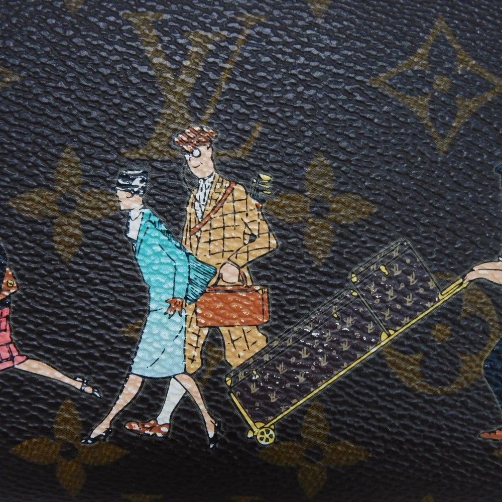 LOUIS VUITTON Long Wallet Purse M60291 Monogram canvas (illustration print) x grain leather (embossed) Rose Monogram Illustre Zippy wallet