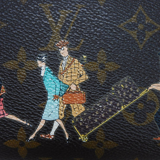 LOUIS VUITTON Long Wallet Purse M60291 Monogram canvas (illustration print) x grain leather (embossed) Rose Monogram Illustre Zippy wallet