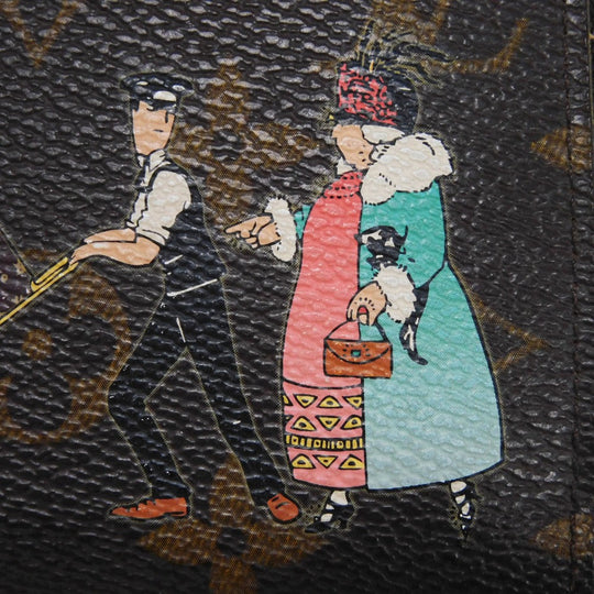 LOUIS VUITTON Long Wallet Purse M60291 Monogram canvas (illustration print) x grain leather (embossed) Rose Monogram Illustre Zippy wallet