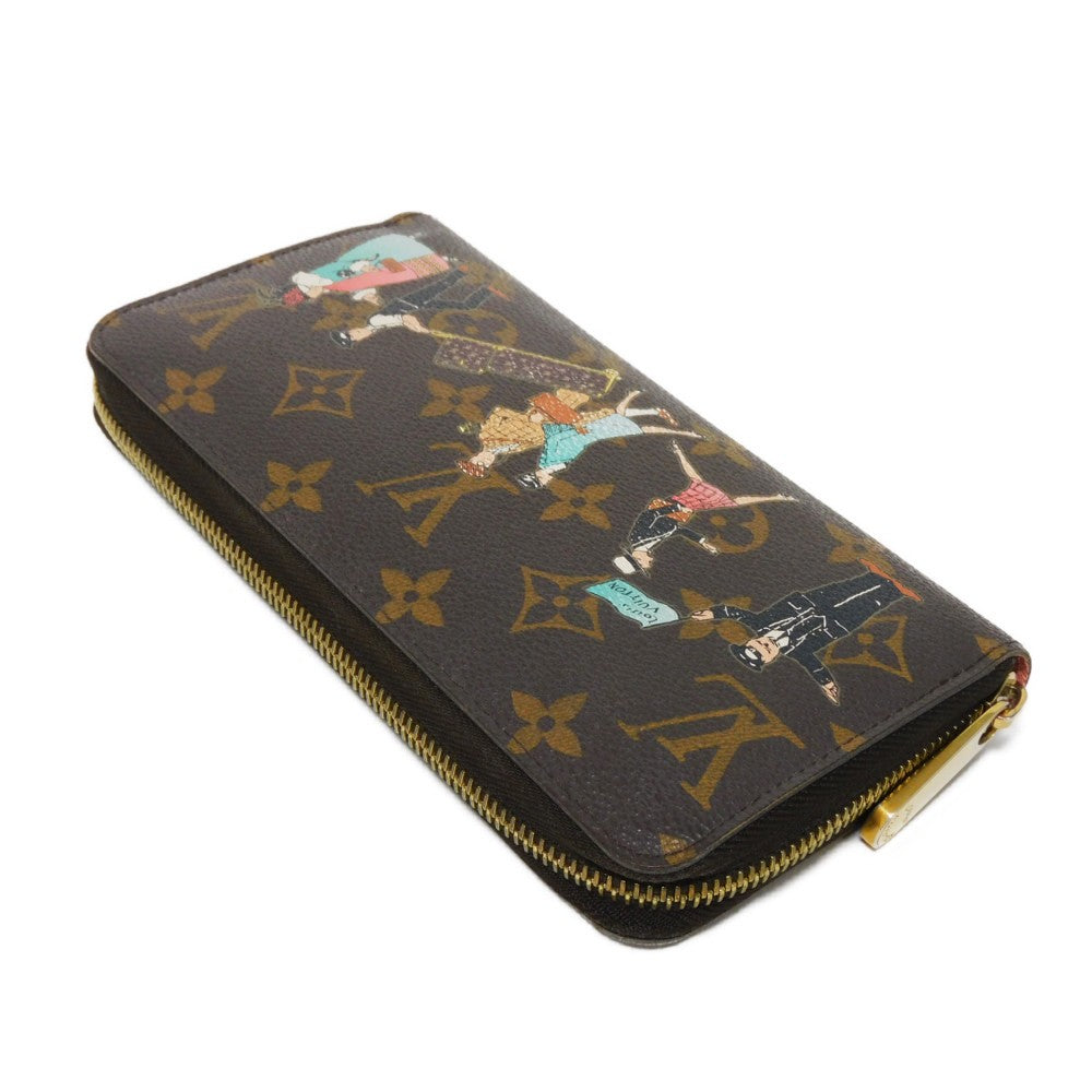 LOUIS VUITTON Long Wallet Purse M60291 Monogram canvas (illustration print) x grain leather (embossed) Rose Monogram Illustre Zippy wallet