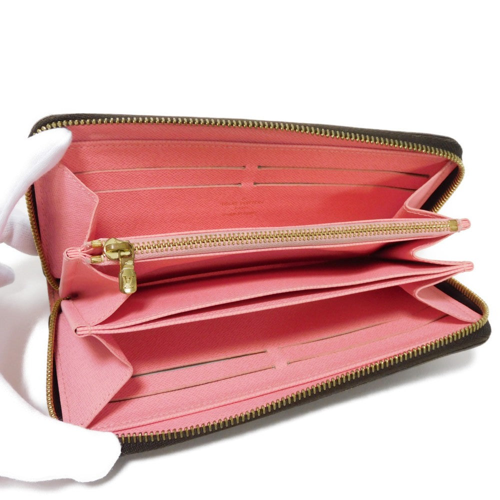 LOUIS VUITTON Long Wallet Purse M60291 Monogram canvas (illustration print) x grain leather (embossed) Rose Monogram Illustre Zippy wallet
