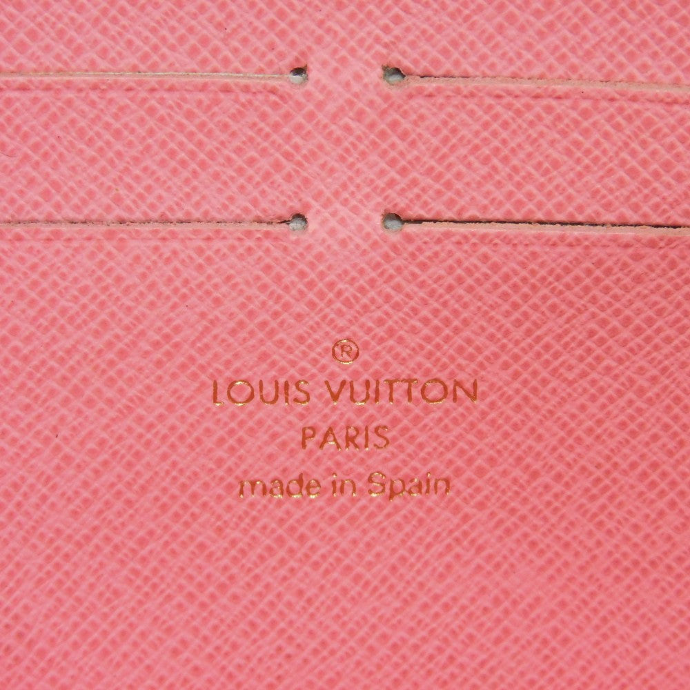 LOUIS VUITTON Long Wallet Purse M60291 Monogram canvas (illustration print) x grain leather (embossed) Rose Monogram Illustre Zippy wallet
