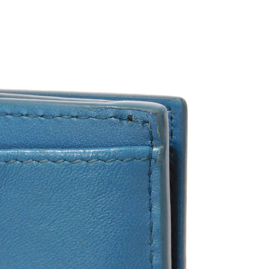 Dior Tri-fold wallet S2084OBAE_M01Z Grained calfskin (embossed) Steel blue CD logo 30 Montaigne Compact Wallet