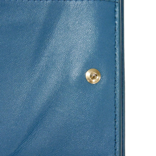 Dior Tri-fold wallet S2084OBAE_M01Z Grained calfskin (embossed) Steel blue CD logo 30 Montaigne Compact Wallet