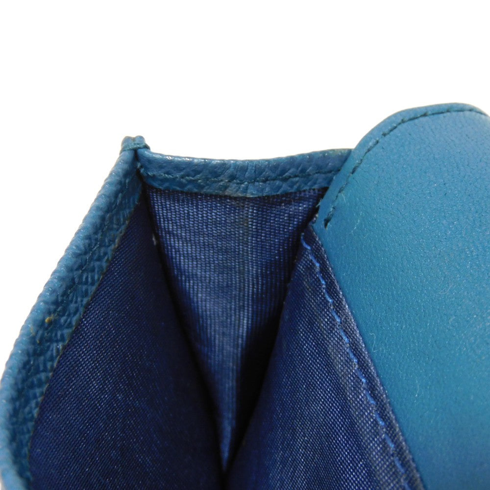 Dior Tri-fold wallet S2084OBAE_M01Z Grained calfskin (embossed) Steel blue CD logo 30 Montaigne Compact Wallet