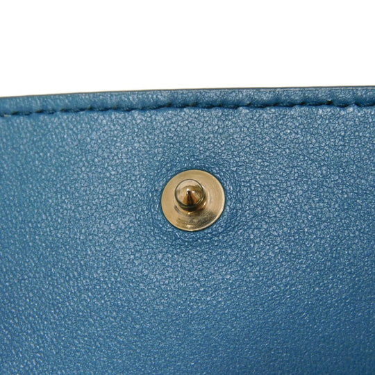 Dior Tri-fold wallet S2084OBAE_M01Z Grained calfskin (embossed) Steel blue CD logo 30 Montaigne Compact Wallet