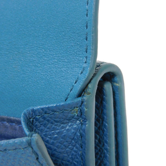 Dior Tri-fold wallet S2084OBAE_M01Z Grained calfskin (embossed) Steel blue CD logo 30 Montaigne Compact Wallet