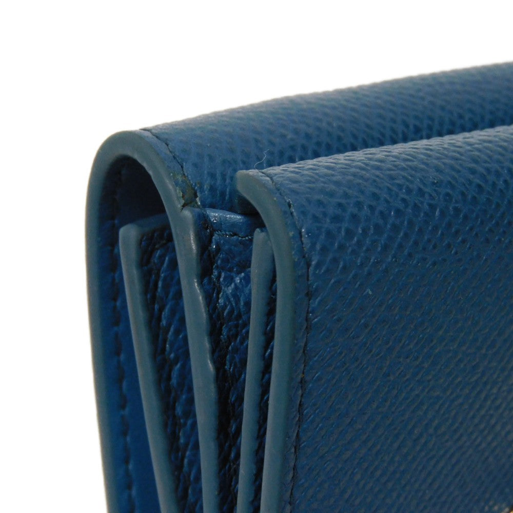 Dior Tri-fold wallet S2084OBAE_M01Z Grained calfskin (embossed) Steel blue CD logo 30 Montaigne Compact Wallet