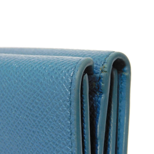 Dior Tri-fold wallet S2084OBAE_M01Z Grained calfskin (embossed) Steel blue CD logo 30 Montaigne Compact Wallet
