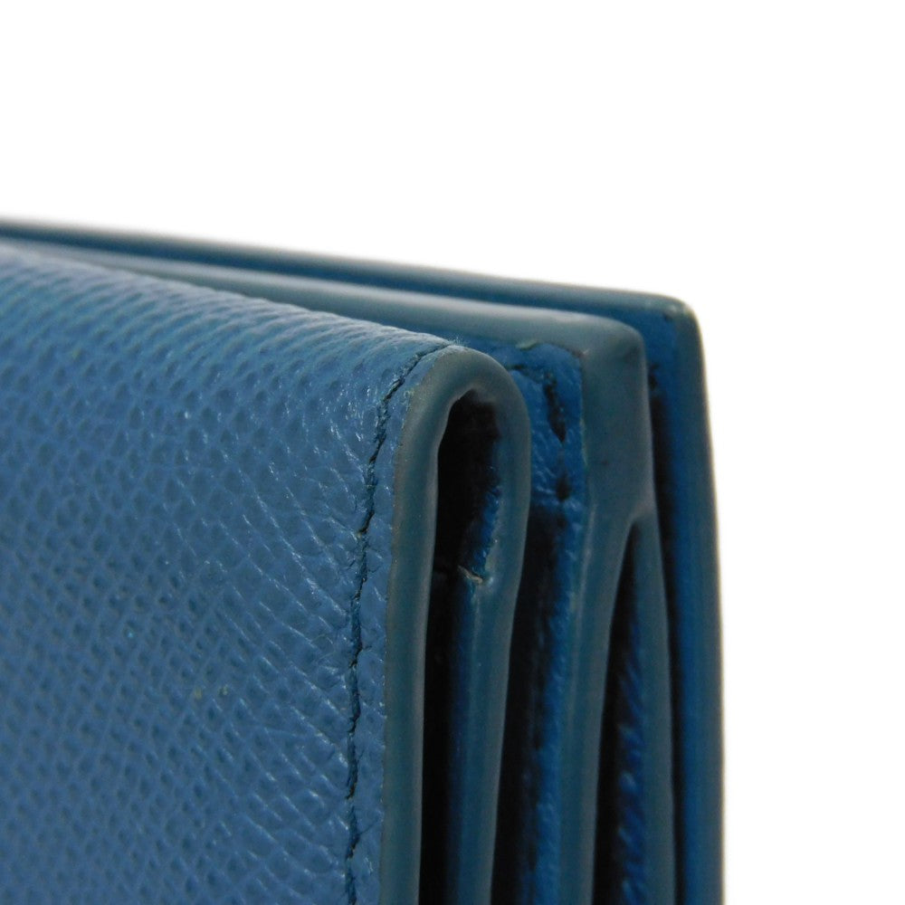 Dior Tri-fold wallet S2084OBAE_M01Z Grained calfskin (embossed) Steel blue CD logo 30 Montaigne Compact Wallet