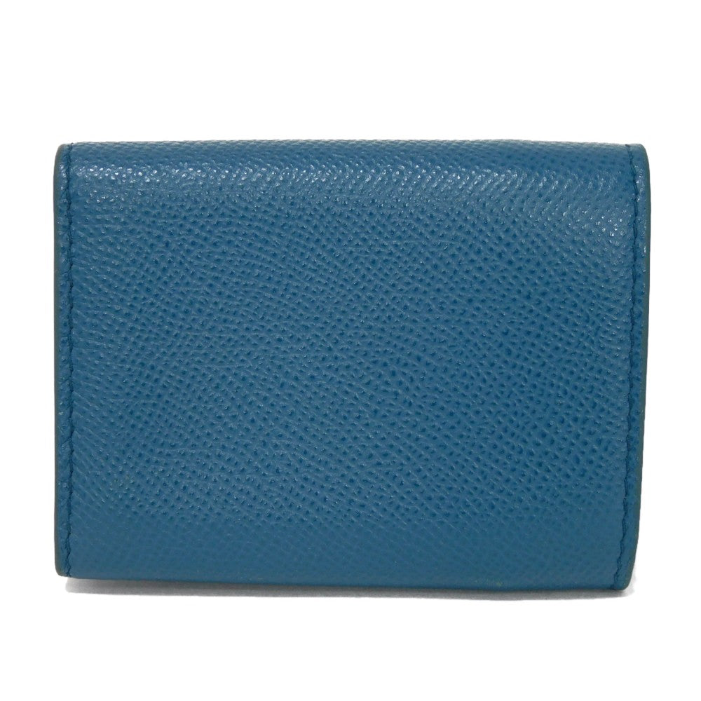 Dior Tri-fold wallet S2084OBAE_M01Z Grained calfskin (embossed) Steel blue CD logo 30 Montaigne Compact Wallet