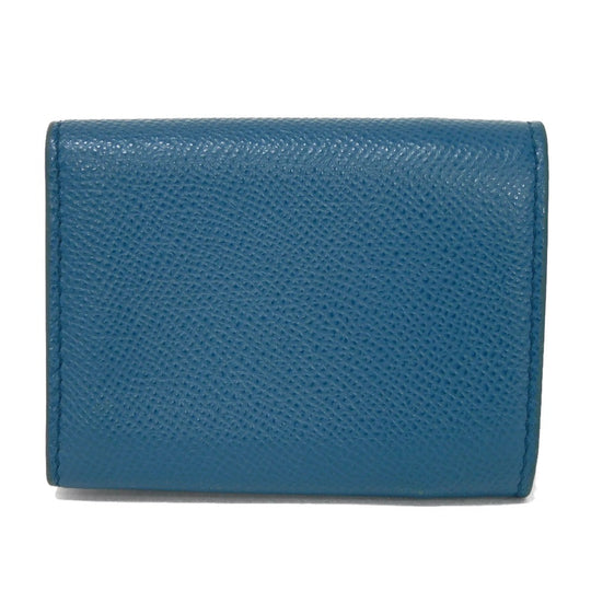 Dior Tri-fold wallet S2084OBAE_M01Z Grained calfskin (embossed) Steel blue CD logo 30 Montaigne Compact Wallet