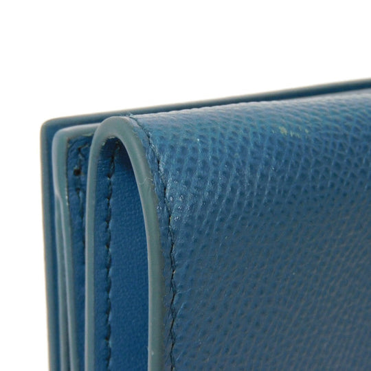 Dior Tri-fold wallet S2084OBAE_M01Z Grained calfskin (embossed) Steel blue CD logo 30 Montaigne Compact Wallet