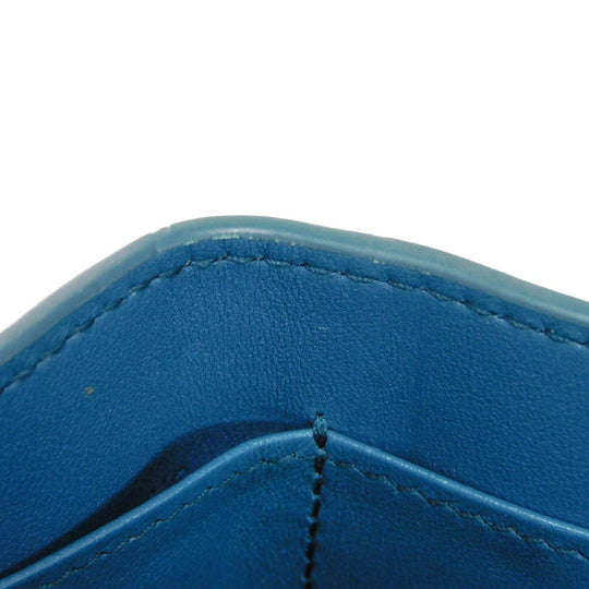 Dior Tri-fold wallet S2084OBAE_M01Z Grained calfskin (embossed) Steel blue CD logo 30 Montaigne Compact Wallet