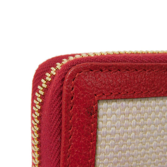 GUCCI Long Wallet Purse 524790 9SBCG 9093 Baia de la linen canvas x calf leather Tricolor logo Baiadera Zip Around Wallet