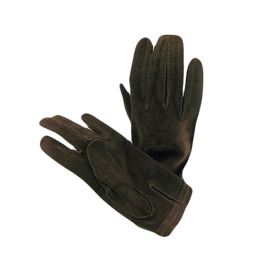 HERMES gloves suede Dark brown Women ‚U 1/2 Used Authentic