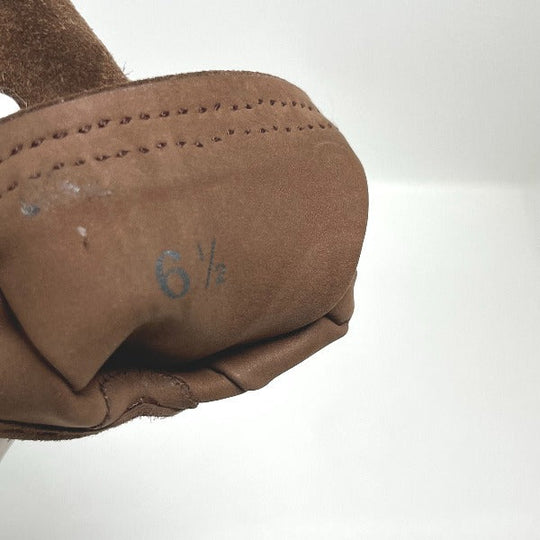 HERMES gloves suede Dark brown Women ‚U 1/2 Used Authentic