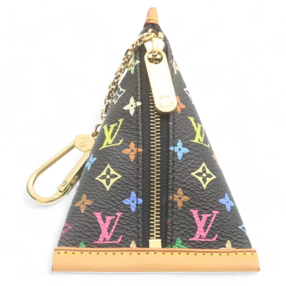 Louis Vuitton Monogram Berlino Coin Purse Multicolor Black Unisex with Chain Clip